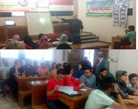 مناقشات بين الطلاب ومدير الإدارة حول امتحان الثانوية في إدارة سنورس