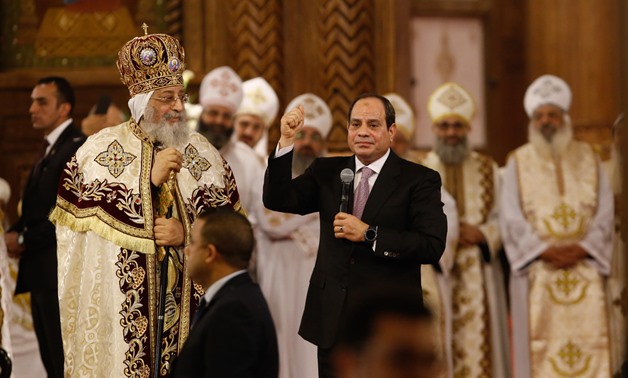 السيسي في قداس عيد الميلاد : لا أحد يستطيع تقسيم المصريين
