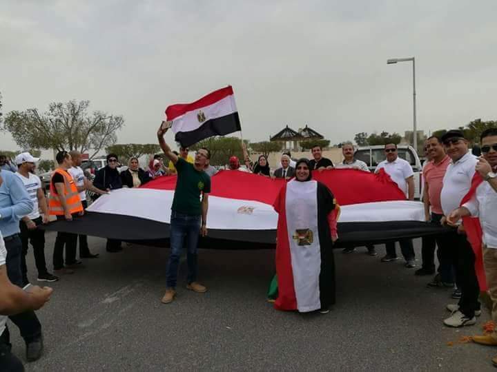 توافد الجالية المصرية بالكويت  للتصويت فى الإنتخابات الرئاسية المصرية