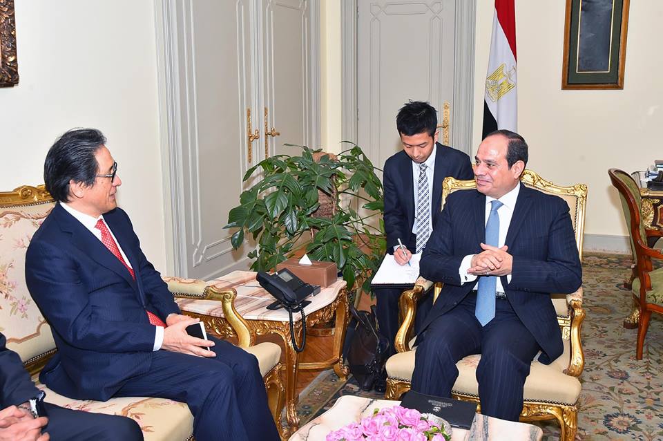 السيسى يستقبل هيرويوكي أيشيجي رئيس مجلس إدارة هيئة التجارة الخارجية اليابانية ”جيترو”