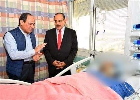 السيسى يزور النقيب محمد ابراهيم للاطمئنان على صحته