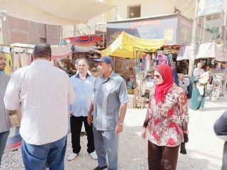 حملة موسعة لإزالة الإشغالات طريق شارع الجمهورية بأبشواي